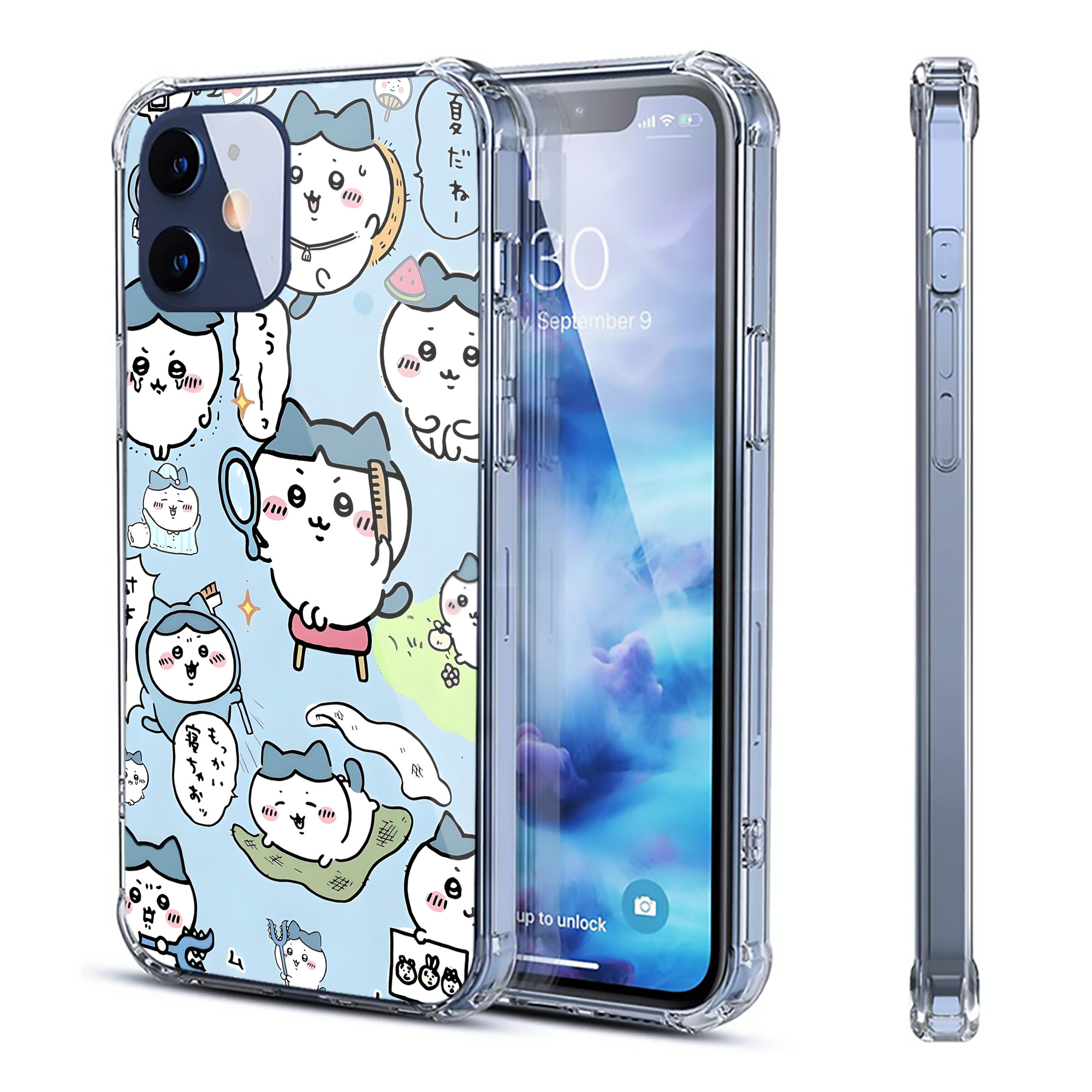 （画像用） ちいかわ Chii-kawa 【iPhone 12シリーズ対応】透明スマホケース（クリアソフトケース）